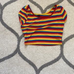 Rainbow Stripped Crop top